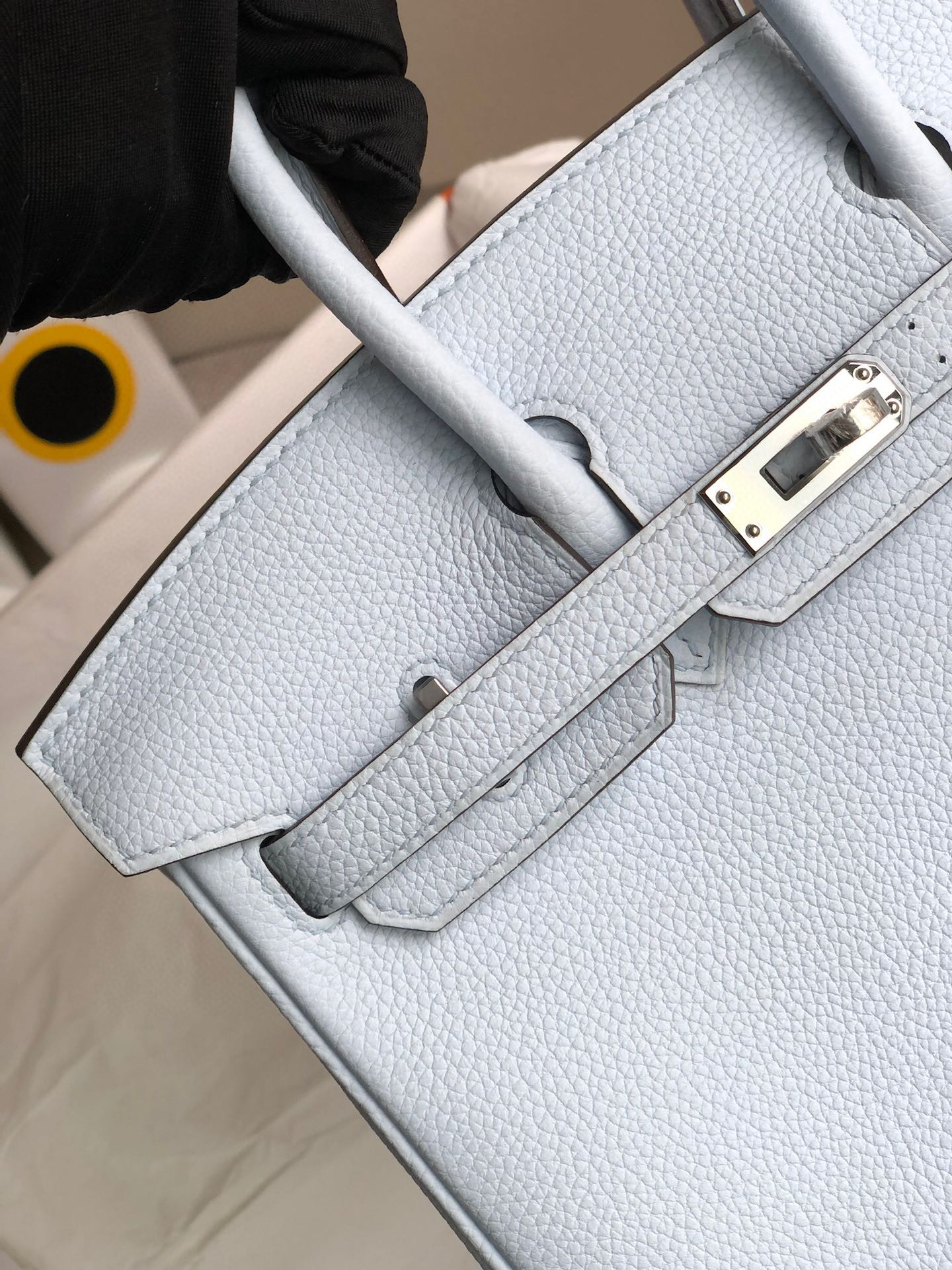 Hermes Birkin 25CM Togo T0 Bleu Brume Silver Hardware Handmade