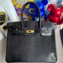 Hermes Birkin 30CM Lizard CK89 Noir GHW Handmade