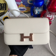 Hermes Constance 26CM Elan Epsom CK10 Craie Rose Gold Handmade