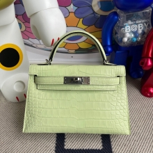 Hermes Mini Kelly ll Alligator Matte Crocodile R9 Jaune Bourgeon PHW Handmade