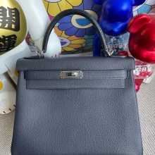 RepLadies Kelly Touch 28CM Togo Matte Crocodile Silver Hardware Handmade